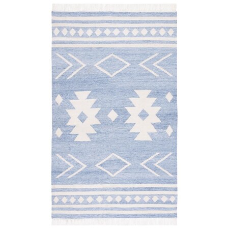 Safavieh 7 x 7 ft. Kilim Contemporary Flat Weave Square Rug Blue & Ivory KLM764M-7SQ